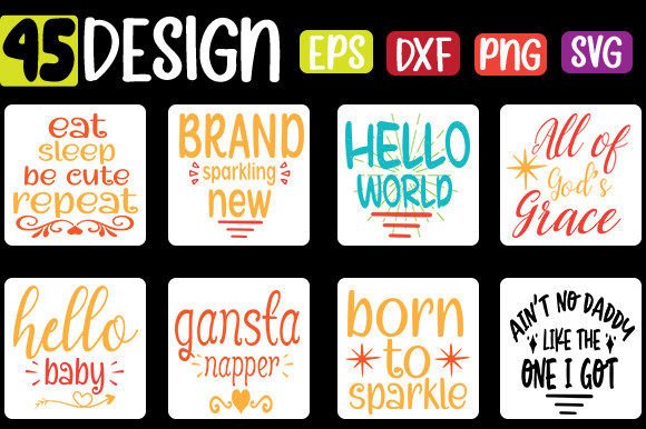 45 Baby Funny Quotes Bundle for Graphics and Crafts