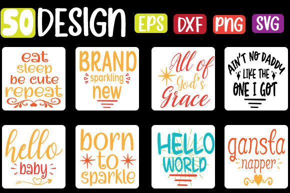 50 Baby Funny Quotes Bundle for Graphics and Crafts